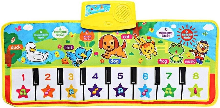 LEADSTAR Muziekmat- Speelgoed Voor Kinderen- 2 Jaar- Muziekmat- Baby- 71 x 28 CM 8 Dierengeluiden- Modes- Multi-Tapijt- Dansmat- Vloermat- Educatief Speelgoed Voor Kinderen- Meisjes En Jongens