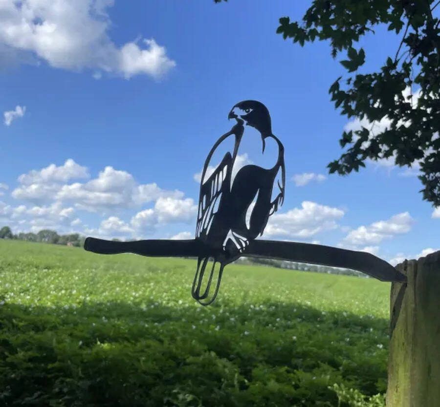 Leafbird Metalen Vogel Tuinsteker Roest Tuindecoratie voor buiten Boomdecoratie Havik