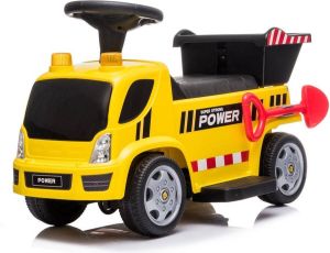 LEAN TOYS Elektrische kinderauto kiepwagen tipper truck vrachtwagen truck tot 20kg max 1-3 km h met geluid en licht en schep geel