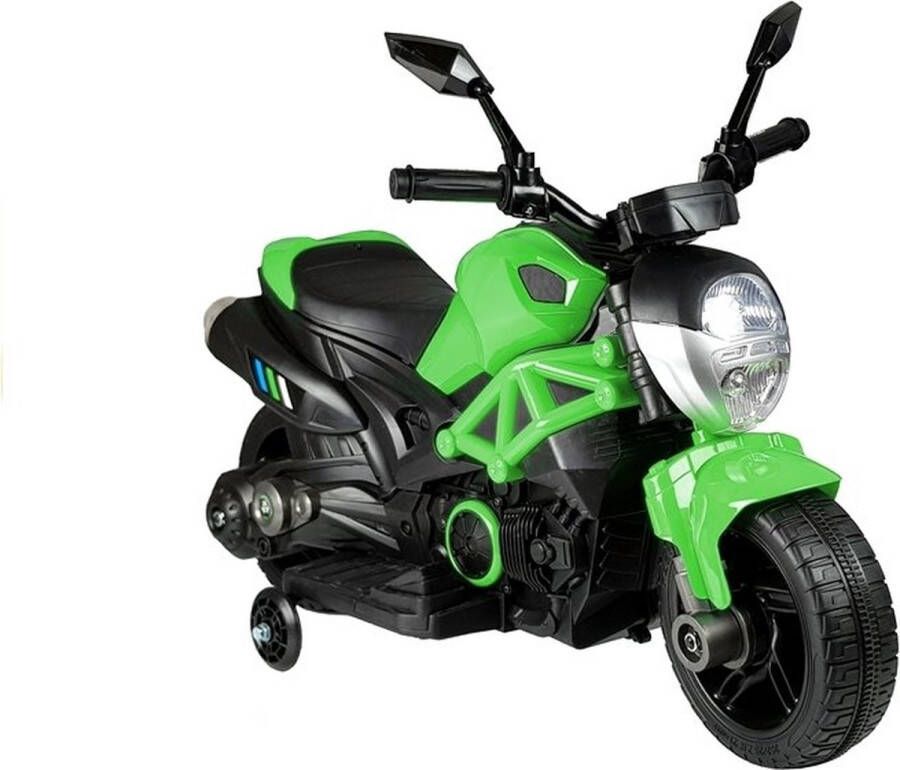 LEAN TOYS Elektrische naked bike kindermotor motor voor kinderen tot 25kg max 1-3 km h groen kids accu motor