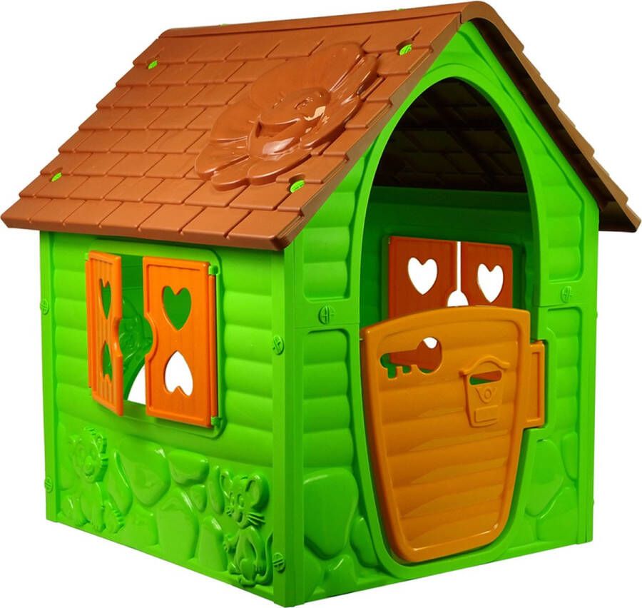 Lean Toys My First Playhouse Speelhuisje voor Buiten en Binnen Groen 90 x 98 x 106 cm Maximale belasting: 25 kg