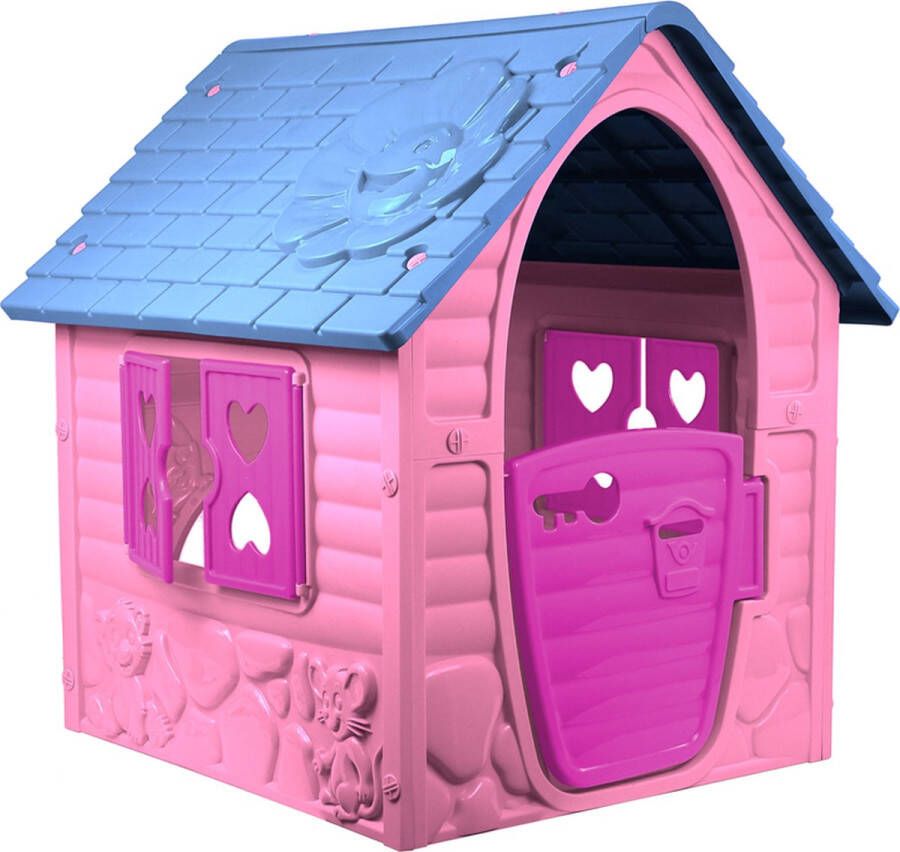 Lean Toys My First Playhouse Speelhuisje voor Buiten Roze 90 x 98 x 106 cm Maximale belasting: 25 kg