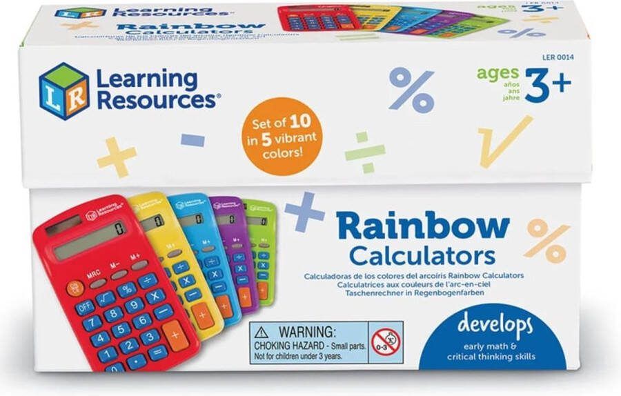 Learning resources Rekenmachine vrolijke kleuren set van 10 st
