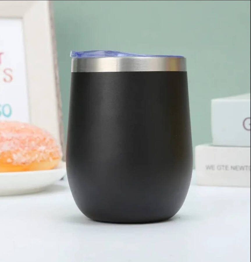 Lebo To-Go Koffiebeker Thermosbeker RVS 350 ML -Zwart