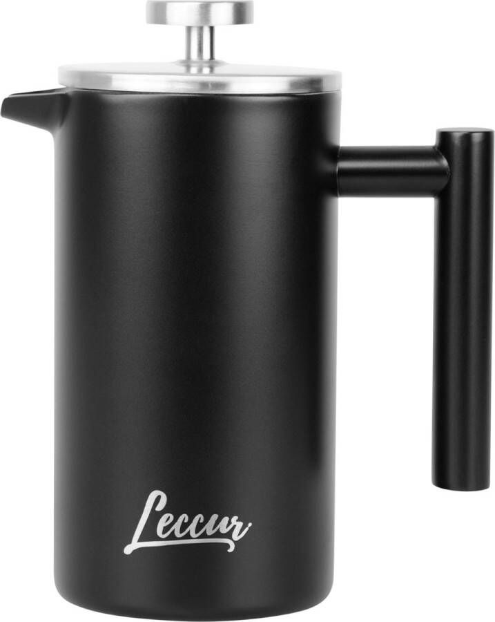 Leccur French Press Koffiemaker Cafetière Dubbelwandig RVS 0.8 liter