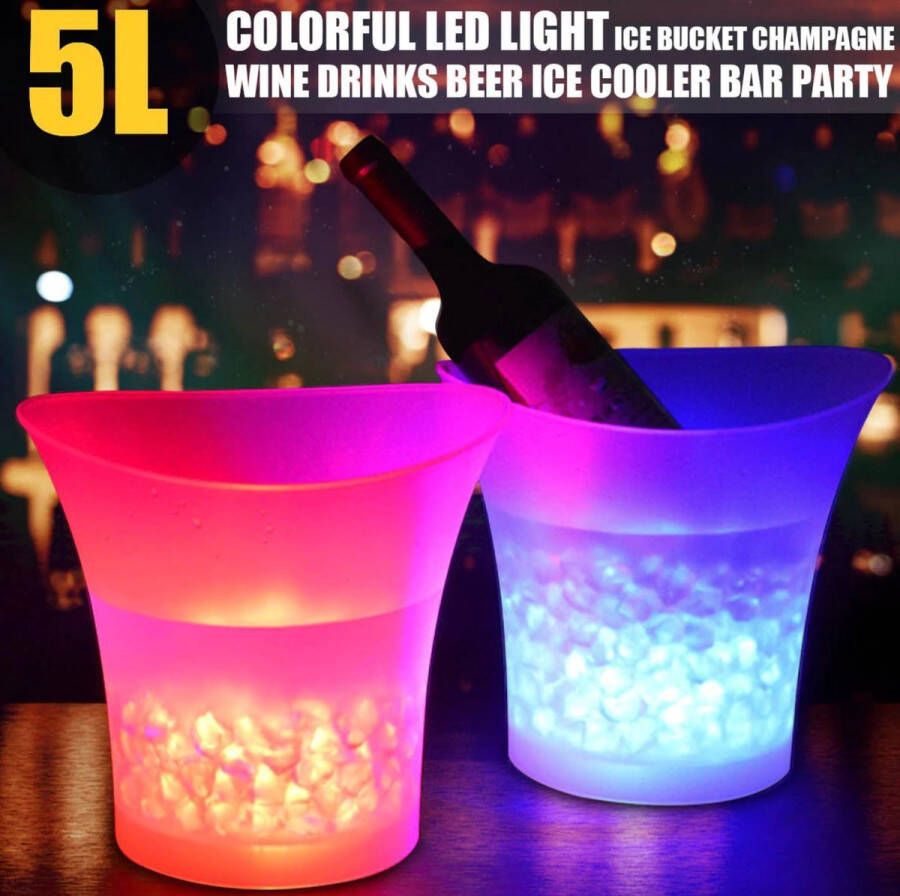 LED ICE Bucket LED Ijsemmer Ice Bucket 7 kleuren moederdag cadeautje