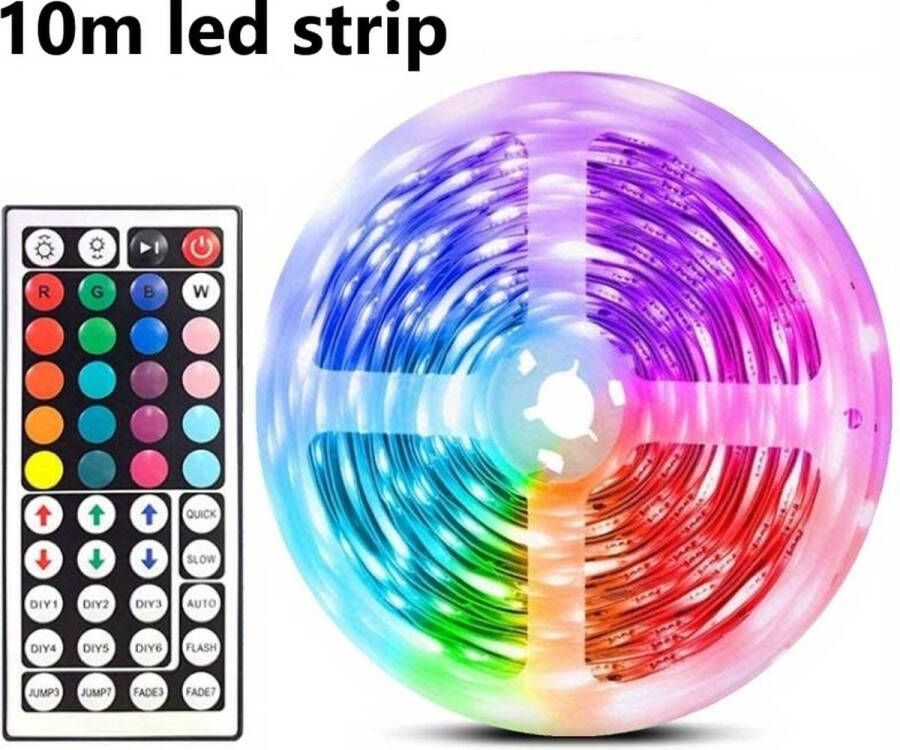 LED strip RGB type 5050 Led Strip 10 Meter RGB Verlichting Zelfklevend dimbaar met afstandsbediening