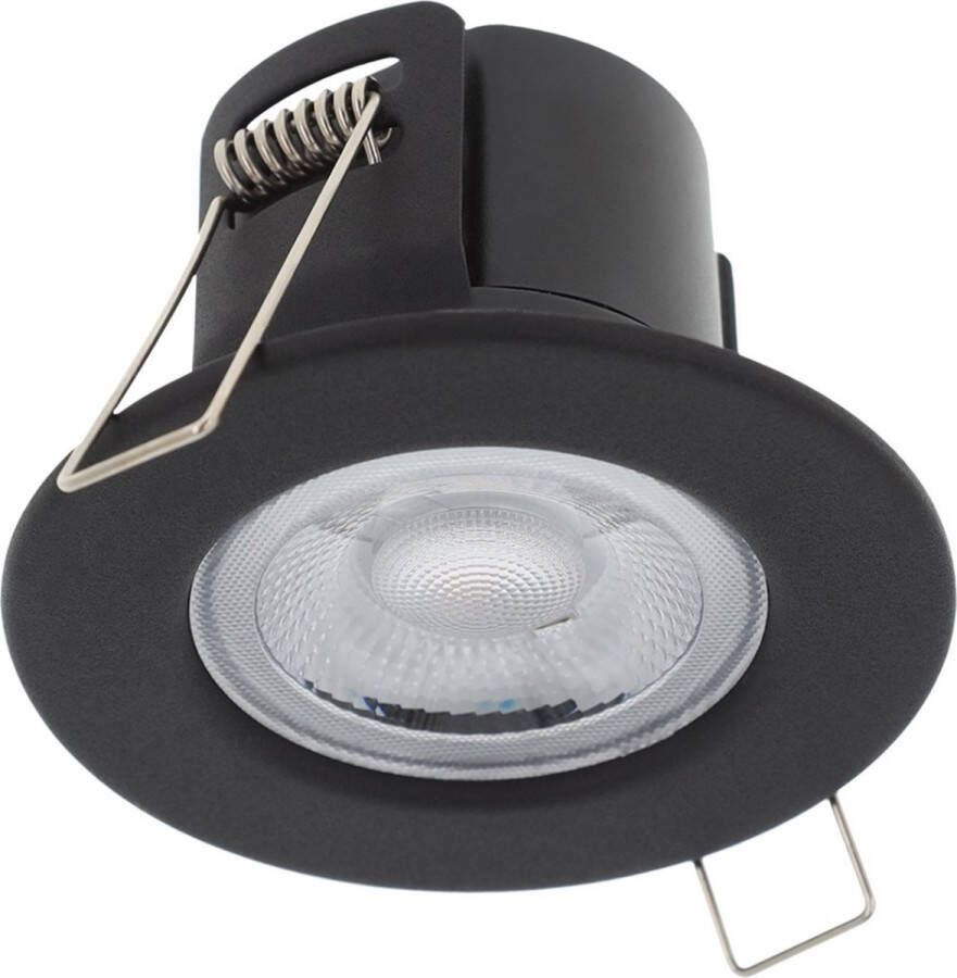 Ledinbouwspotsleds.nl LED inbouwspot Zwart Dimbaar 5 Watt 2700K Extra Warm Wit IP65 (Stof spat en straalwaterdicht) Inbouwdiepte 46 mm