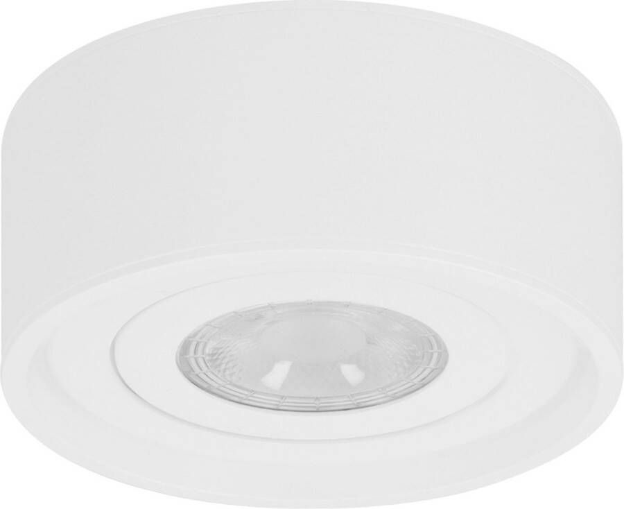 Ledinbouwspotsleds.nl LED opbouwspot Wit Dimbaar 5 Watt 4000K Koel Wit IP65 (Stof spat en straalwaterdicht) Lichthoek 50 graden
