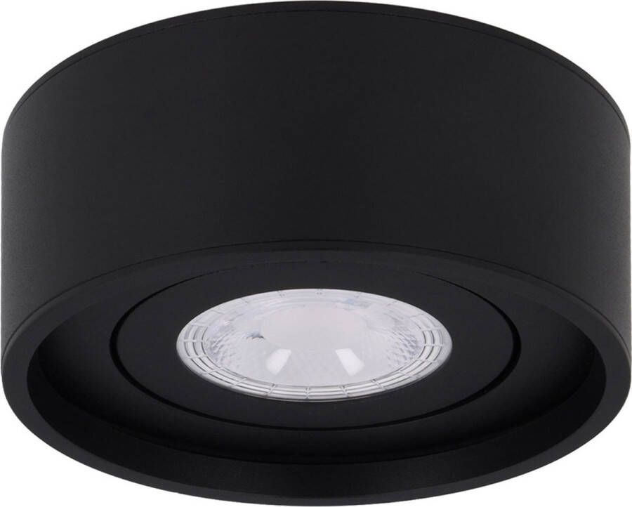 Ledinbouwspotsleds.nl LED opbouwspot Zwart Dimbaar 5 Watt 3000K Warm Wit IP65 (Stof spat en straalwaterdicht) Lichthoek 50 graden