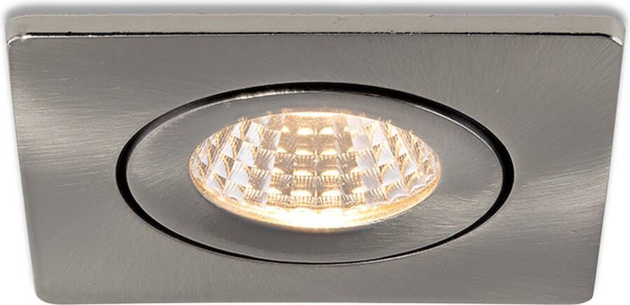 Ledisons LED inbouwspot Locco set 6 stuks RVS dimbaar 62 mm 5 jaar garantie 2700K (extra warm-wit) 270 lumen 3 Watt IP54