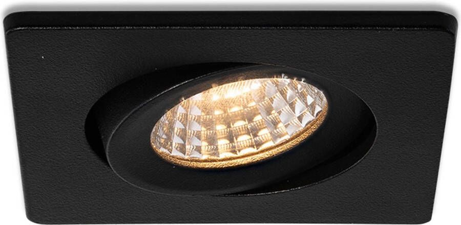 Ledisons LED inbouwspot Locco set 6 stuks zwart dimbaar 62 mm 5 jaar garantie 2700K (extra warm-wit) 270 lumen 3 Watt IP54