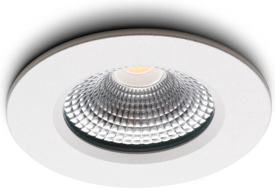 Ledisons LED Inbouwspot Udis Wit 3W Dimbare Spot Warm-Wit IP65 Geschikt voor Woonkamer Badkamer en Keuken Plafondspot Wit Ø68 mm