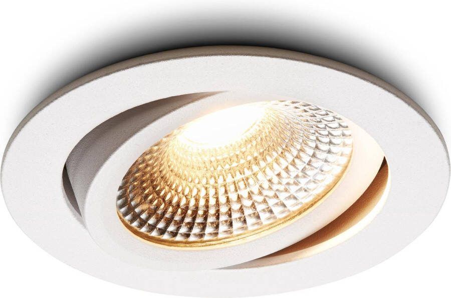 Ledisons LED Inbouwspot Vivaro 3W Spot Dimbaar Spotje Extra Warm Wit IP54 Geschikt als Badkamer Lamp Plafondlamp Wit Ø75 mm