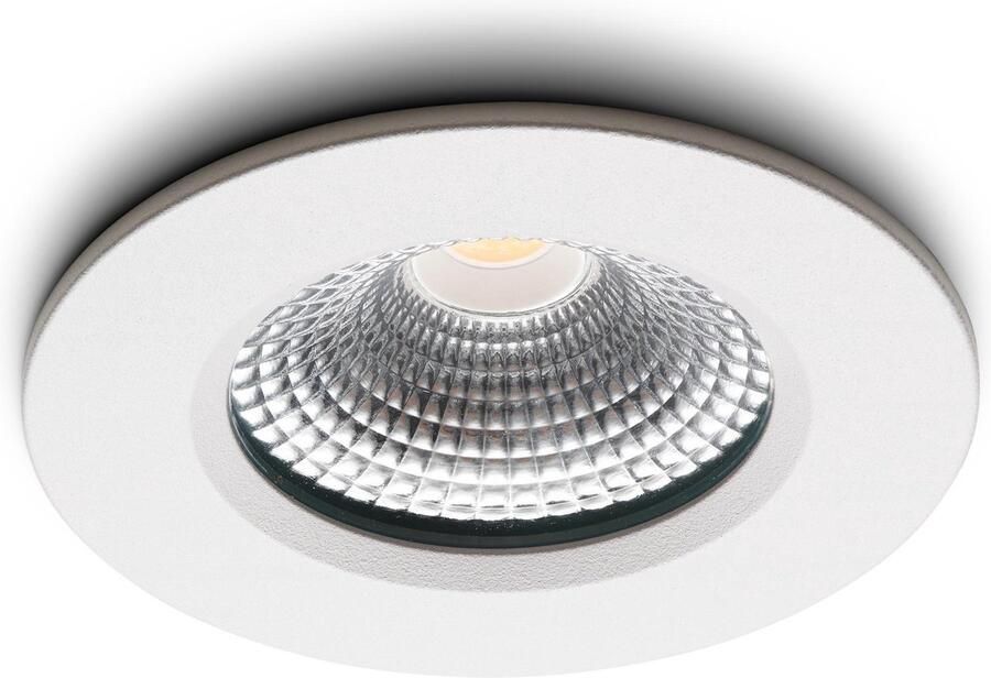 Ledisons Ledsions LED Inbouwspot Udis Wit 3W Dimbare Spot Extra Warm-Wit IP65 Geschikt voor Woonkamer Badkamer en Keuken Plafondspot Wit Ø68 mm