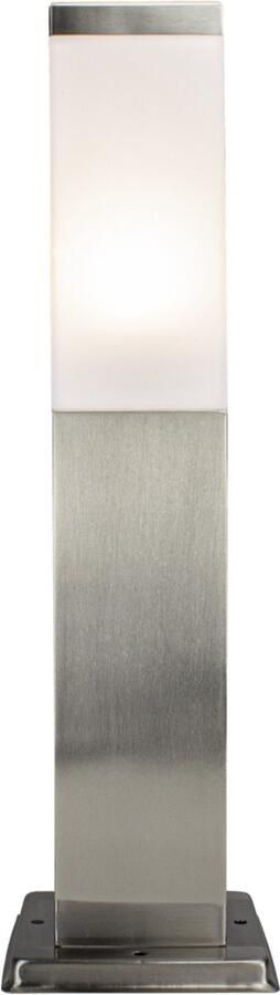 LedLoket Moderne zilveren tuinpaal 45cm E27 fitting Morena