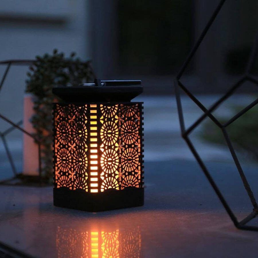 LedLoket Tuinlantaarn Solar met vlam effect IP44 Waterdicht