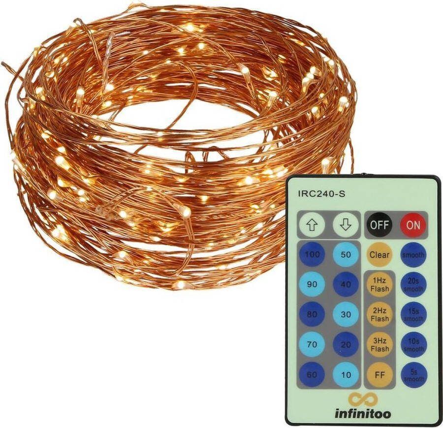 LEDmaxx koperen lichtsnoer 20 mtr Warm wit Led dimbaar 230V