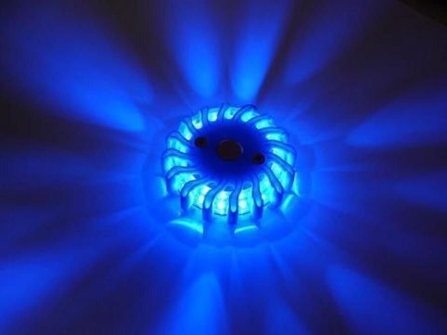 LED's light by Shada Draadloze LED Zwaailamp Blauw op batterijen 9 standen Magnetisch & Waterdicht