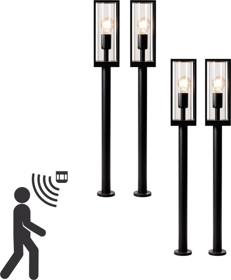LED's light by Shada LongLife LED Tuinpaal met bewegingssensor Automatisch aan en uit 80 cm hoog 4 Tuinpalen zwart