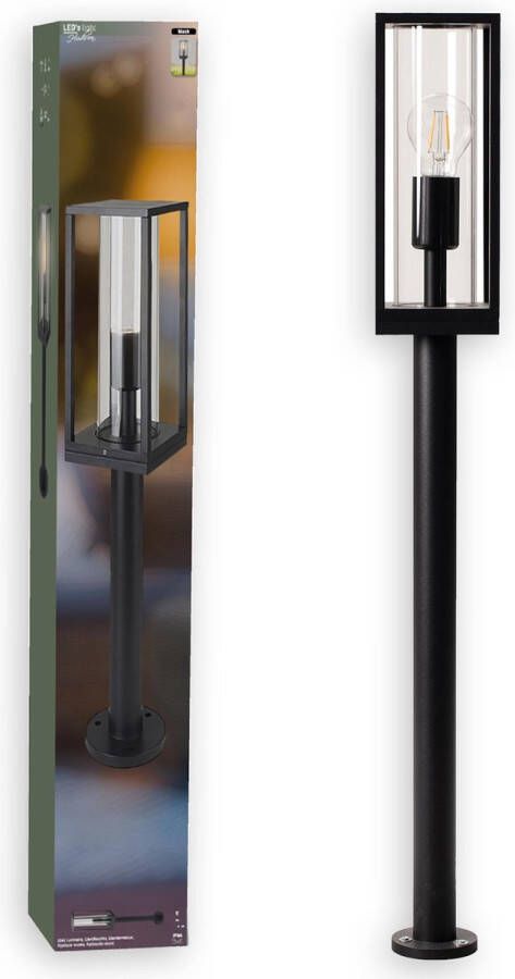 LED's light Moderne staande lamp 80cm hoog zwart Hudson IP44 E27 fitting maak zelf je keuze welke lichtbron