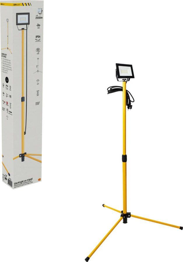 Led's work Bouwlamp op Statief 3180 IP54 waterdicht In hoogte verstelbaar tot 1 20 meter