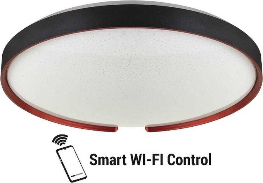Ledstorage ESPERANTO Smart LED Plafondlamp Slimme Plafonniere Appbesturing Ø 49 cm iOS & Android 2.4 Ghz WiFi 48W 5280 Lumen Warm tot Koelwit licht