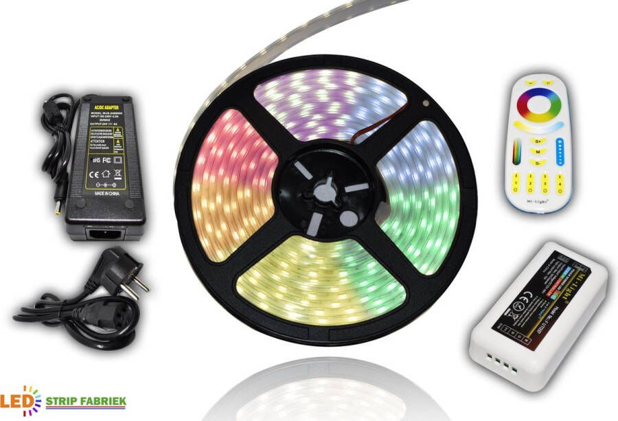 Ledstripfabriek Ledstrip RGB Pakket 5 meter 12 Volt IP20 (60 LED chips per meter)