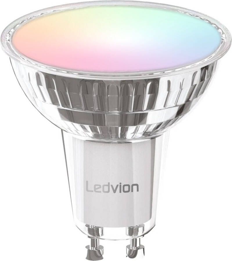 LEDVION Smart RGB+CCT GU10 LED Spot Wifi-verlichting Wifi-licht dimbaar 5W 345 Lumen compatibel met o.a. Alexa en Google Home
