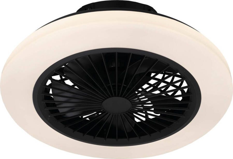 LEDVION Smart LED Ventilator Dimbaar Mat Wit 50 5W 2700-6500K Incl. Afstandsbediening & Apart schakelbaar Zomer & Winterstand Stille Motor