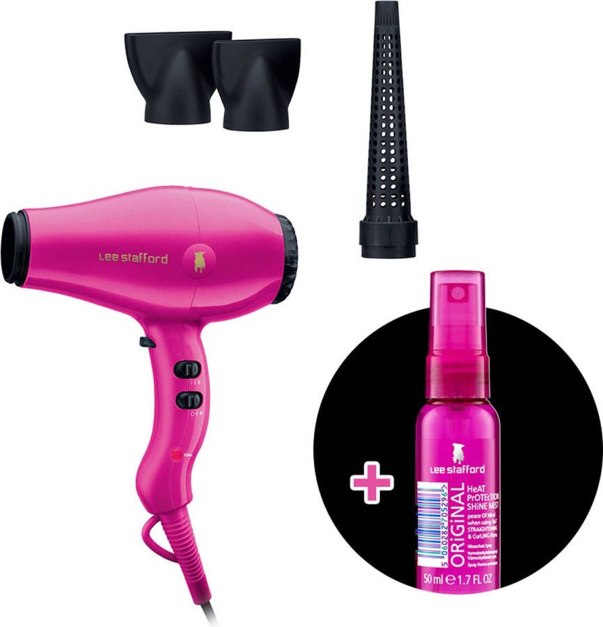 Lee Stafford Blow &apos;n Go Haardroger 1800W met Mini Heat Protection Shine Mist