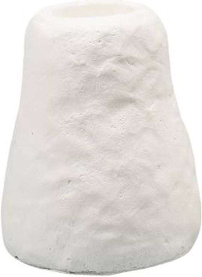 Leeff kandelaar carmen wit groot cement Ø 5 6 centimeter x 6 5 centimeter