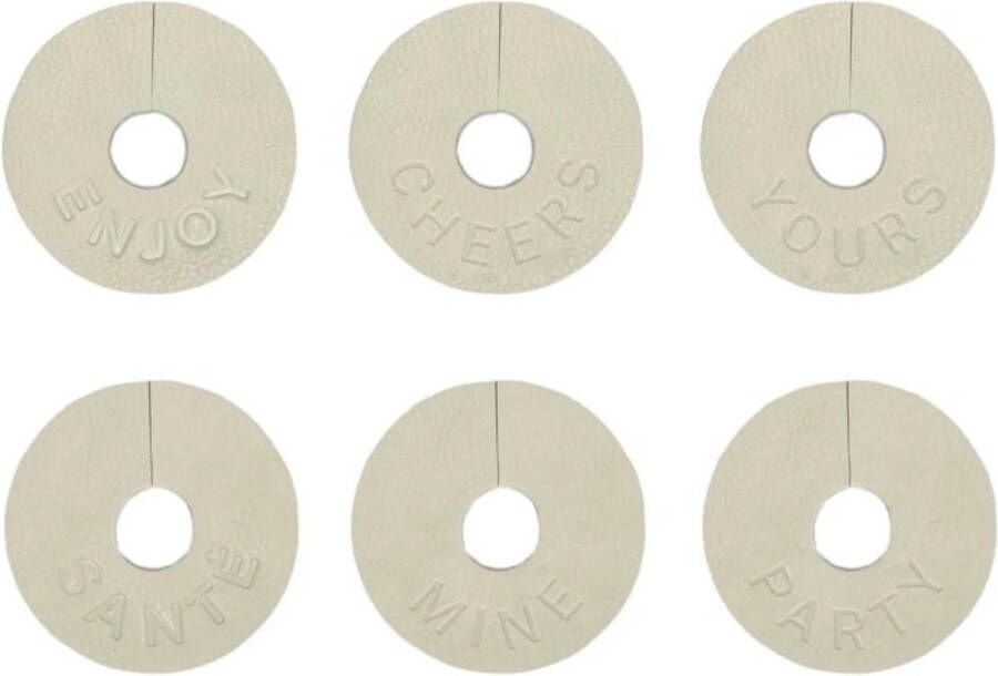 Leeff Wijnglas hangers 'Wiep' (Set van 6 Beige)