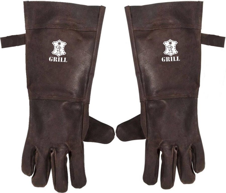 Leertheorie BBQ handschoenen Donkerbruin Leer 1 Paar