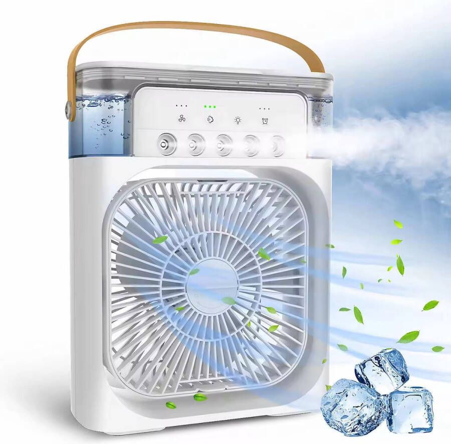 Lefairy Mini Airco Aircooler Luchtkoeler Airconditioning Tafel Ventilator Luchtbevochtiger 600ml Luchtverfrisser Aroma Diffuser