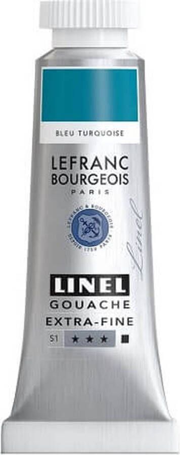Lefranc & Bourgeois Linel Gouache Extra Fine Turquoise Blue 196 14ml