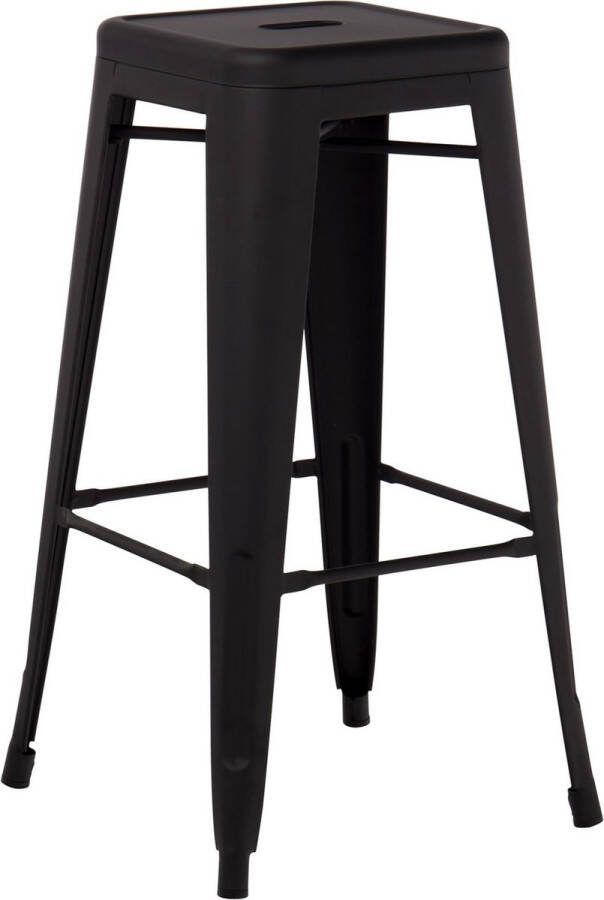 Legend Metalen barkruk mat zwart 77 cm
