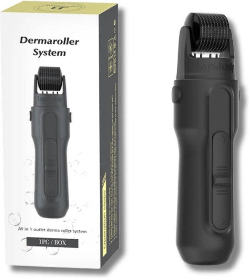 Legendbeauty Dermaroller Microneedling Vernieuwde Dermaroller 540 Naalden 0.25 mm Geschikt voor Huid Haar- en Baardgroei Dermarolling Derma stamp Baardroller Minoxidil Haargroei Baardgroei Dermarollers