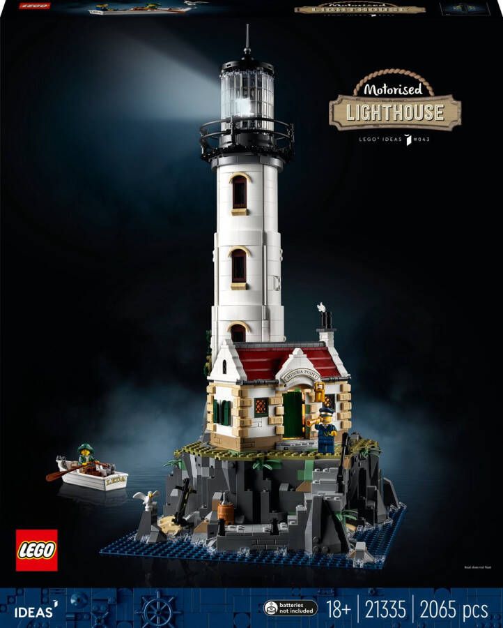LEGO Ideas Gemotoriseerde vuurtoren met Lichtjes Modelbouwset voor Volwassenen 21335