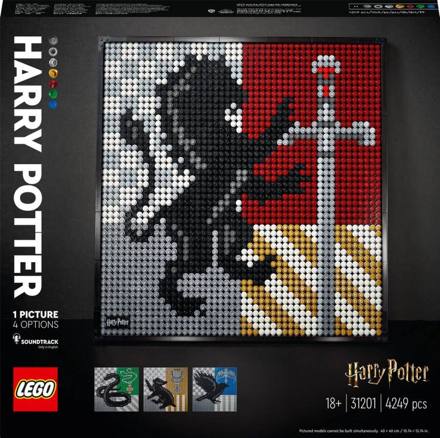 LEGO Art 31201 Harry Potter ™ Hogwarts-toppen muurdecoratieschildering creatieve hobby voor volwassenen