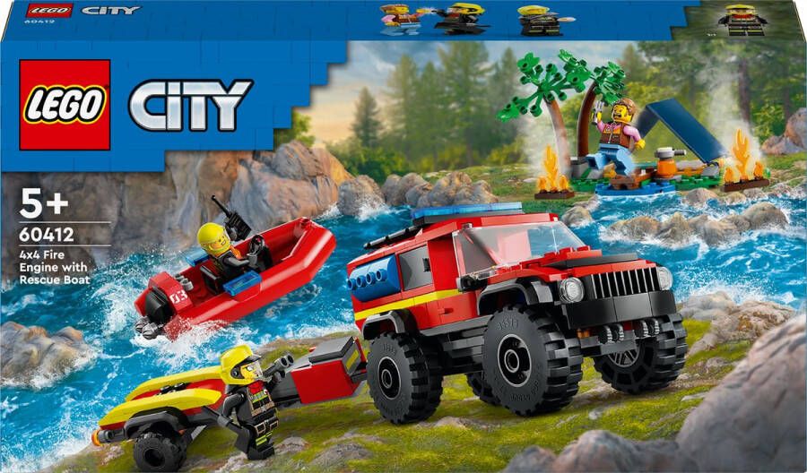 LEGO City 4x4 brandweerauto met reddingsboot 60412