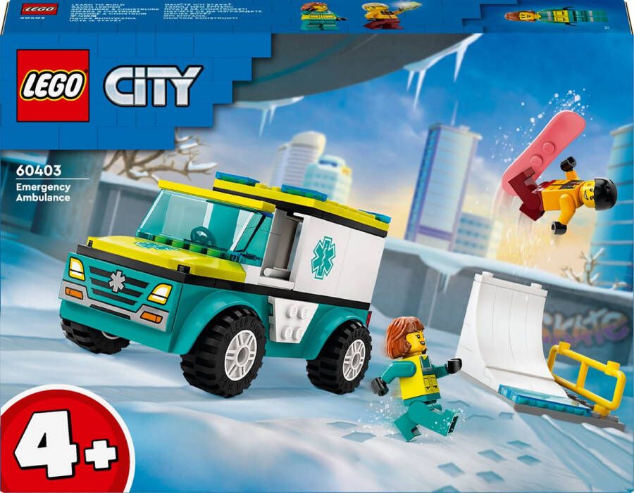 LEGO City 60403 ambulance en snowboarder
