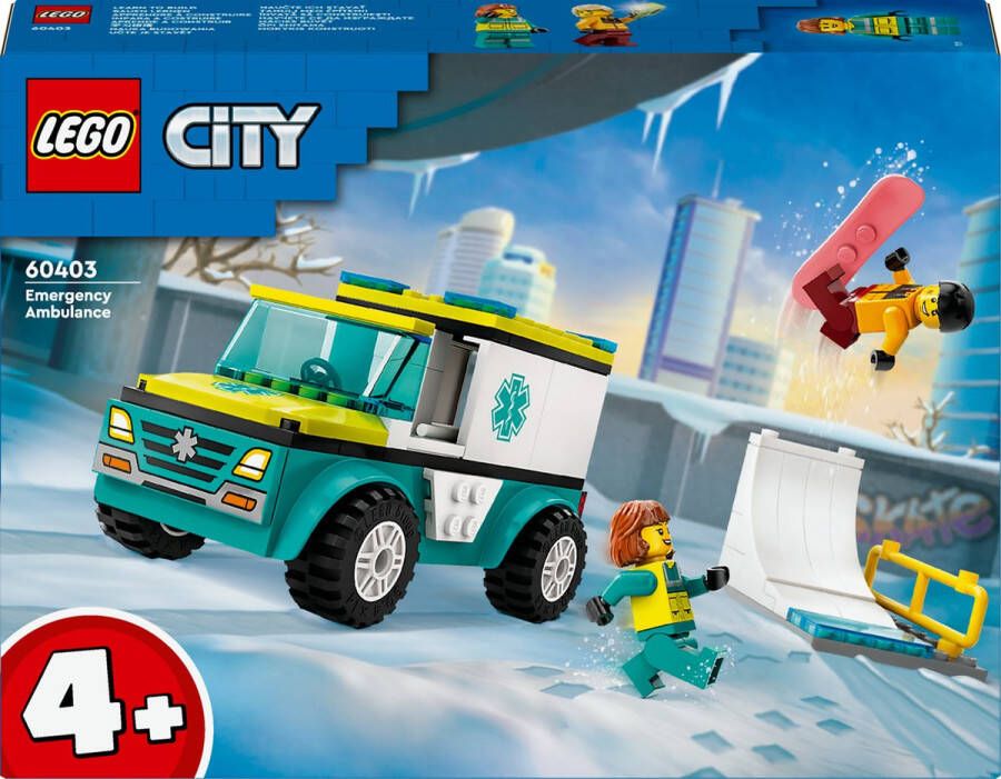 LEGO City 60403 ambulance en snowboarder