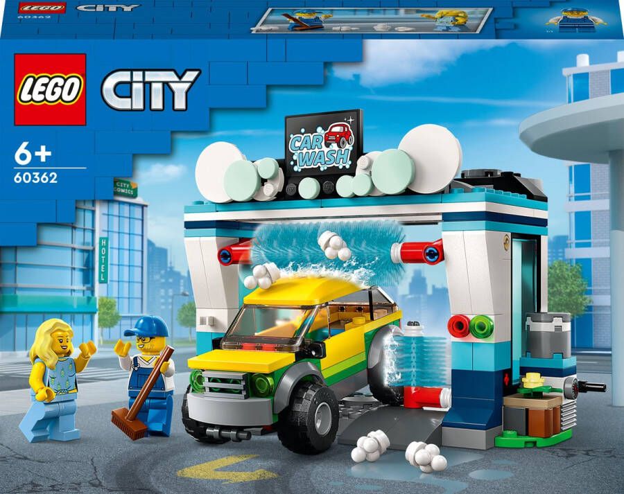 LEGO City Autowasserette Set met Speelgoed Auto 60362