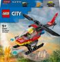LEGO City Brandweerhelikopter Reddingsvoertuig Speelgoed met Minifiguur van Piloot 60411 - Thumbnail 1