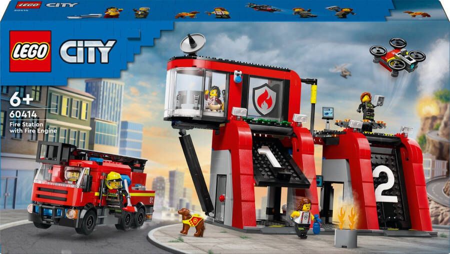LEGO City Brandweerkazerne en brandweerauto 60414