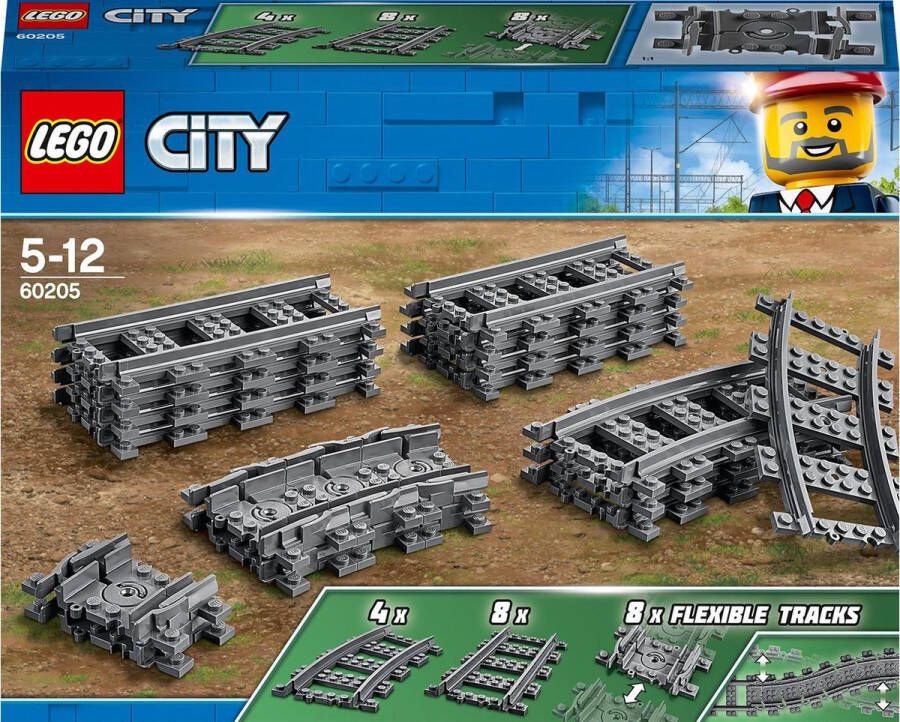 LEGO City Rechte en Gebogen Rails 60205