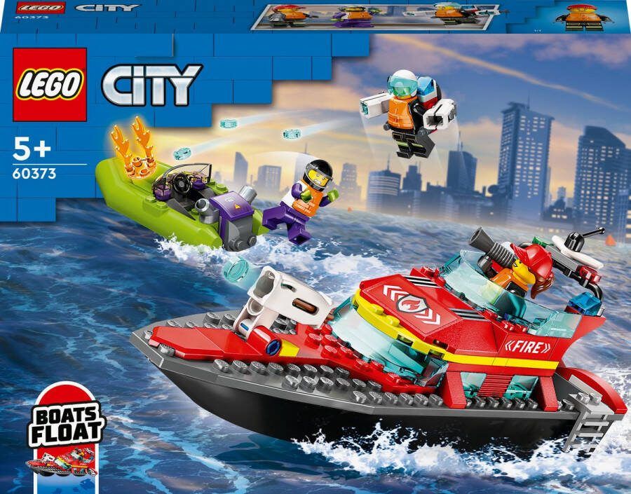 LEGO City Reddingsboot Brand Drijvend Boot Speelgoed voor Kinderen van 5+ Jaar 60373