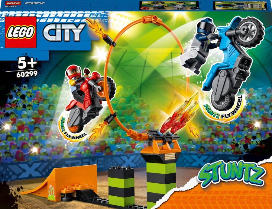 LEGO 60299 city stuntz stuntshow pullback motorcycles ring of fire duke detain minifiguur