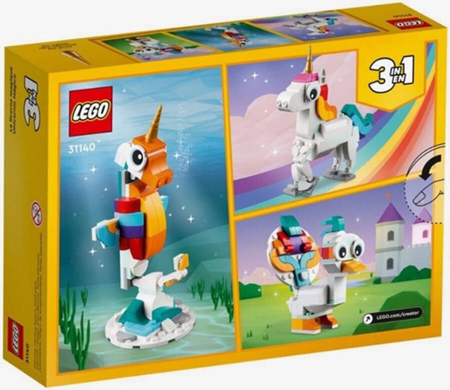 LEGO Creator 3in1 Magische Eenhoorn Speelgoed Set 31140